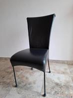 6 lederen stoelen, Huis en Inrichting, Stoelen, Zwart, Leer, Ophalen of Verzenden, Zo goed als nieuw