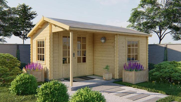 Blokhut - Tuinhuis Johan | 34 mm | vuren, Hobby en Vrije tijd, Overige Hobby en Vrije tijd, Nieuw, Verzenden