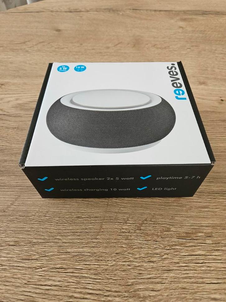 Draadloze luidspreker incl. 10 watt draadloze oplader REEVES, Audio, Tv en Foto, Luidsprekerboxen, Nieuw, Ophalen