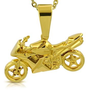 Race motor hanger in goudkleurig edelstaal