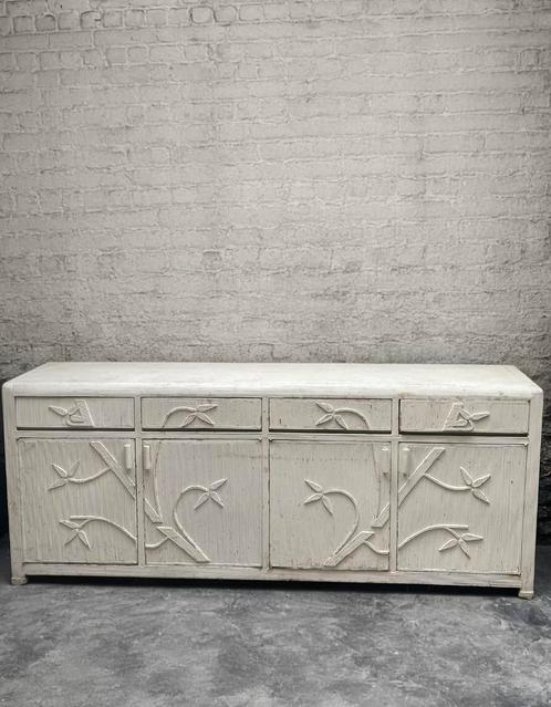 Vintage gesneden dressoir - 4 laden en 4 deuren, Huis en Inrichting, Kasten | Buffetkasten, Gebruikt, Ophalen