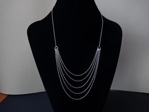 Antieke sterling zilveren damesketting in retrostijl, Handtassen en Accessoires, Kettingen, Nieuw, Zilver, Zilver, Verzenden