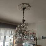 vintage oude luster in koper en glas, Antiek en Kunst, Ophalen