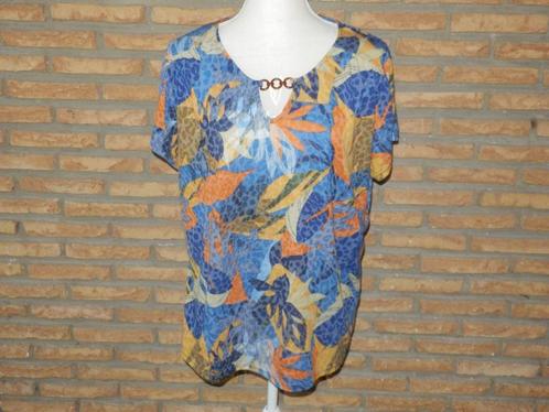 (148) - blouse femme t.XL bleue orange, Kleding | Dames, Blouses en Tunieken, Zo goed als nieuw, Maat 42/44 (L), Oranje, Ophalen of Verzenden