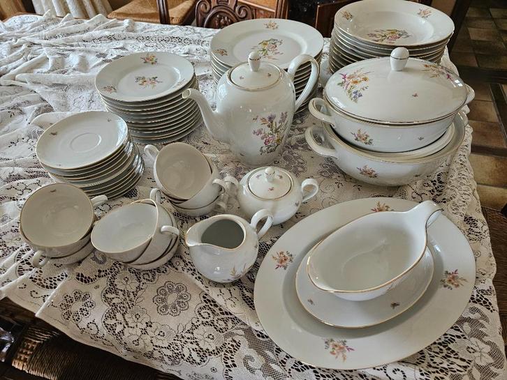68-deling Kahla porseleinen eet- en koffieservies, Antiek en Kunst, Antiek | Servies compleet, Ophalen
