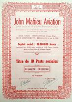 John Mahieu Aviation 1948, Timbres & Monnaies, 1920 à 1950, Certificat d'action, Enlèvement ou Envoi