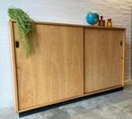 Vintage Mid-century (XL) schoolkast,schuifdeurkast,dressoir, Ophalen of Verzenden, Gebruikt