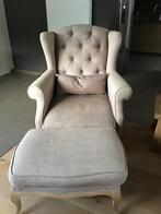 Fauteuil + pouf landelijke stijl, 75 à 100 cm, Landelijk, Enlèvement, Utilisé