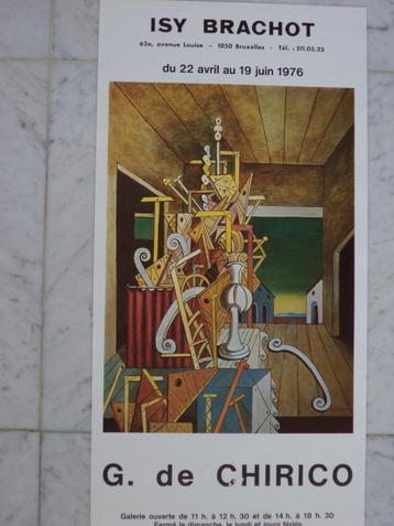 Affiche de 1976 exposition Giorgo de Chirico Galerie Isy Bra