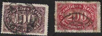 2 Postzegels Duitse Rijk 1922 Cijfer in ovaal (I) beschikbaar voor biedingen