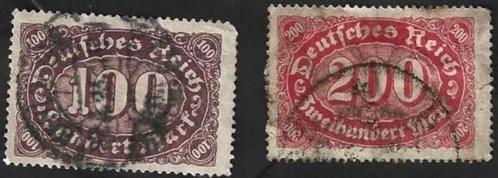 2 Postzegels Duitse Rijk 1922 Cijfer in ovaal (I), Postzegels en Munten, Postzegels | Europa | Duitsland, Gestempeld, Overige periodes