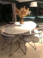 6 chaises grises super etat metal et tissu, Maison & Meubles, Chaises, Enlèvement ou Envoi, Comme neuf, Métal