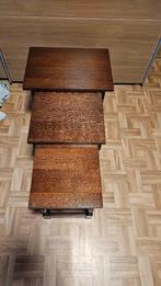 3 bijzet tafeltjes te koop in goede staat, Huis en Inrichting, Minder dan 55 cm, Gebruikt, Vierkant, Hout