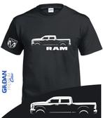 T-shirt Dodge RAM Silhouette / 5 Tailles, Nieuw, Gildan, Zwart, Overige maten
