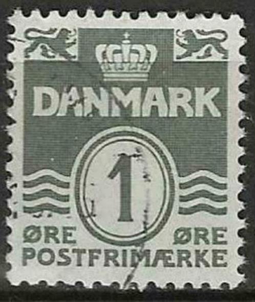 Denemarken 1933/1940 - Yvert 207 - Waarde onder kroon (ST), Timbres & Monnaies, Timbres | Europe | Scandinavie, Affranchi, Danemark