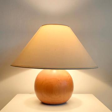 Vintage tafellamp met houten voet vintage lamp houten bol 