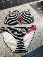 bikini zwart/wit merk bpc – maat eu 36 = 70e – broekje maat, Wit, Ophalen of Verzenden, Bikini, Gedragen