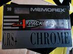 Pack Memorex crs 4 cassettes vides sous blister 90 min chrom, Originale, 2 à 25 cassettes audio, Neuf, dans son emballage, Enlèvement ou Envoi