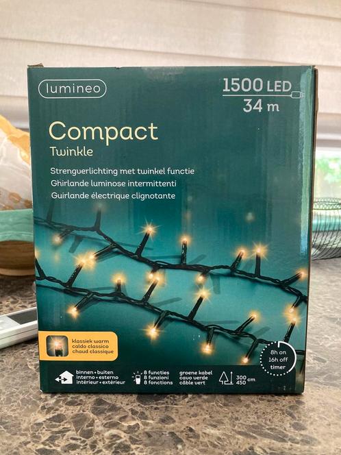 Nieuw Lumineo Lichtsnoer binnen/buiten 1500 ledlampjes 34 m, Tuin en Terras, Buitenverlichting, Nieuw, Overige typen, Kunststof