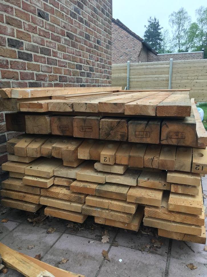 hout, Doe-het-zelf en Bouw, Hout en Planken, Gebruikt, Balk, Grenen, 200 tot 250 cm, 25 tot 50 mm, Ophalen