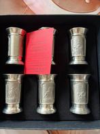 6 verres à gouttes en étain avec certificat d’authenticité, Antiek en Kunst, Ophalen