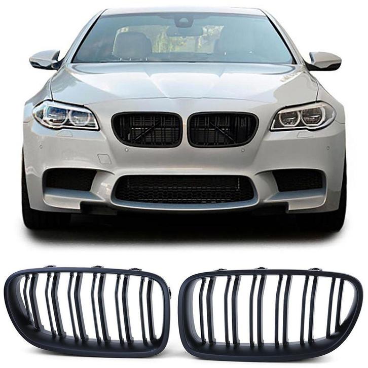Grill Nieren Voor Bmw 5-serie F10 F11 Mat Zwart Dubbele M5 S, Auto diversen, Tuning en Styling, Verzenden