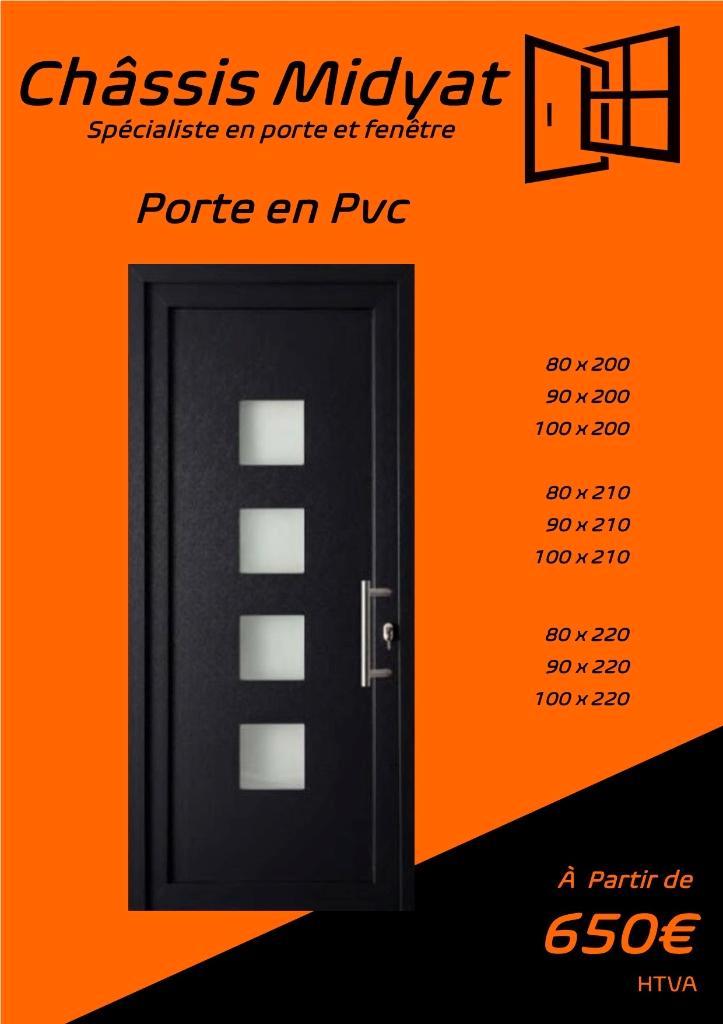 Porte d'entré Anthracite en STOCK, Doe-het-zelf en Bouw, Deuren en Vliegenramen, Nieuw, Buitendeur, 200 tot 215 cm, 80 tot 100 cm