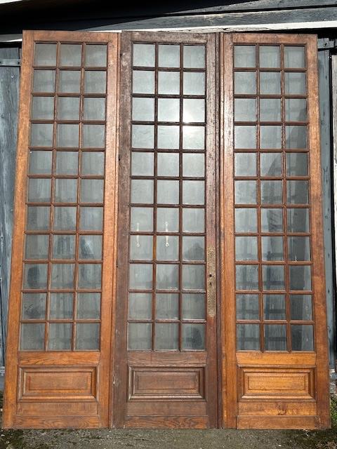 antieke deuren oude binnendeuren met glas 3 slag, Doe-het-zelf en Bouw, Deuren en Vliegenramen, Glas, Ophalen of Verzenden