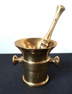 Mooie Geel Koperen Vijzel met Stamper, Antiek en Kunst, Ophalen of Verzenden, Koper