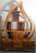 Étagère en teck massif en forme de feuille, Huis en Inrichting, Kasten | Vitrinekasten, Ophalen, Teakhout