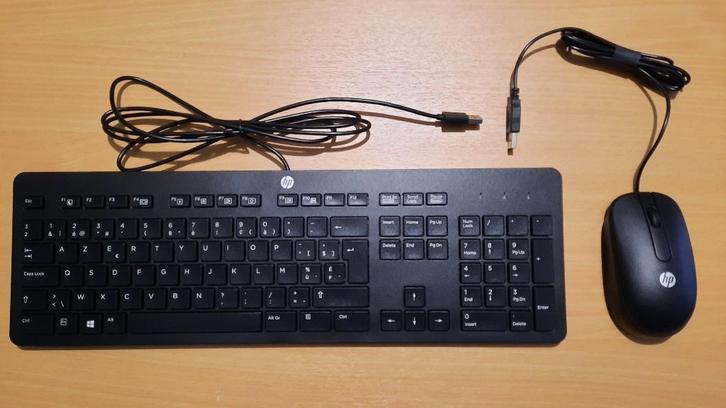 Kit Clavier / Souris USB HP Professionnel (Neufs), Computers en Software, Toetsenborden, Nieuw, Azerty, Bedraad, Toetsenbord en muis-set