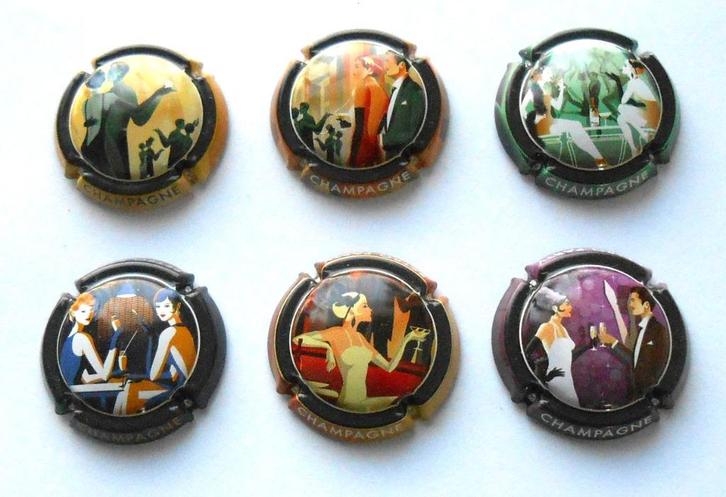 6 generieke champagne capsules - retro party - 3 euro, Verzamelen, Complete verzamelingen en Collecties, Ophalen of Verzenden