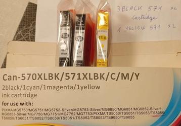 Canon inktcartridges zwart en geel 571xl beschikbaar voor biedingen