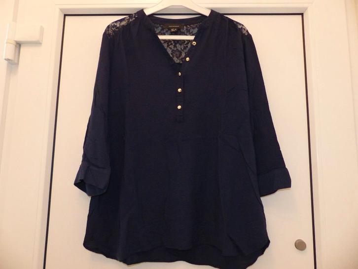 Atmosphere donkerblauw bloesje - maat 44, Kleding | Dames, Blouses en Tunieken, Zo goed als nieuw, Maat 42/44 (L), Blauw, Ophalen of Verzenden