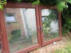 Houten raam (meranti) met dubbel glas 184 x 121,5, Doe-het-zelf en Bouw, Ophalen, Raamkozijn, Zo goed als nieuw, 150 tot 225 cm