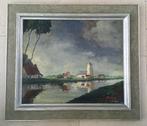 Wit kerkje aan riviertje - Isidore Verheyden (1846-1905), Antiek en Kunst, Ophalen of Verzenden