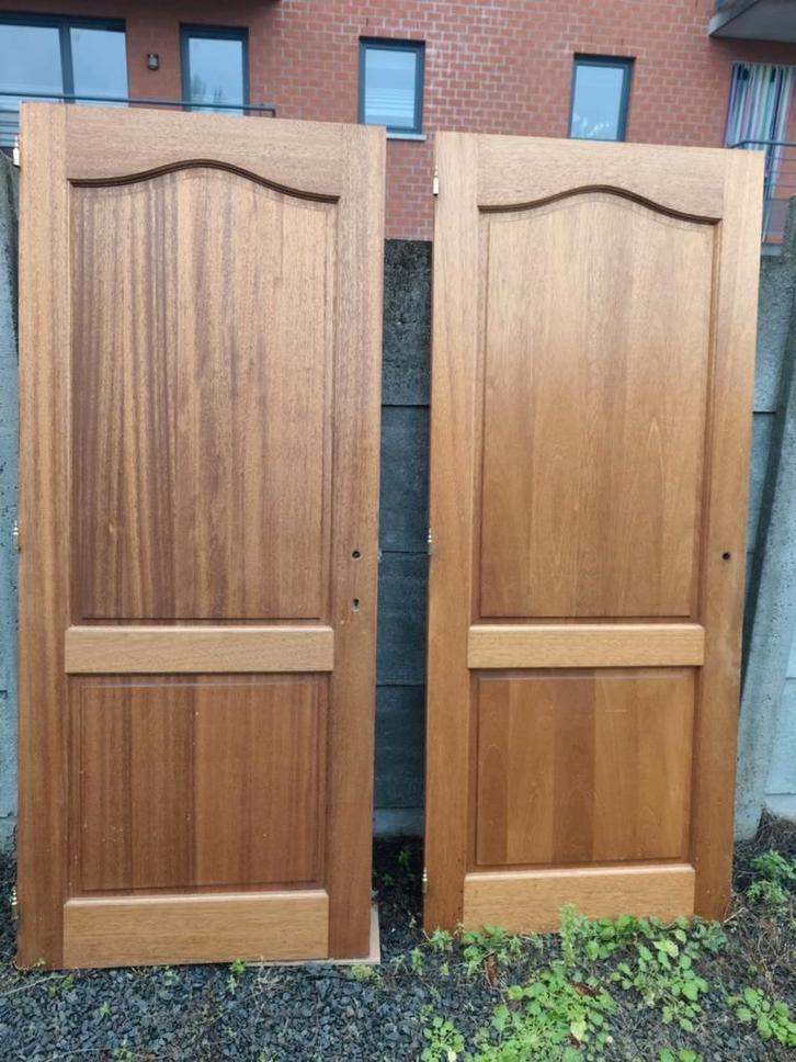 Portes intérieures en méranti massif, Doe-het-zelf en Bouw, Deuren en Vliegenramen, Zo goed als nieuw, Ophalen