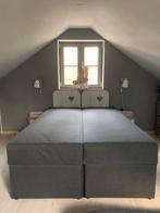 Boxspring met opbergruimte 140cm x 200cm, Grijs, Gebruikt, 140 cm, Ophalen