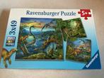 Ravensburger 3x49 dinosaurus puzzel, Ophalen, 10 tot 50 stukjes, Gebruikt, 4 tot 6 jaar