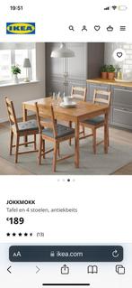 Complete houten eettafel met stoelen, 4 tot 6 stoelen, Zo goed als nieuw, Ophalen