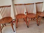 4 chaises à barreaux en bois, Vintage, Brun, Enlèvement, Utilisé