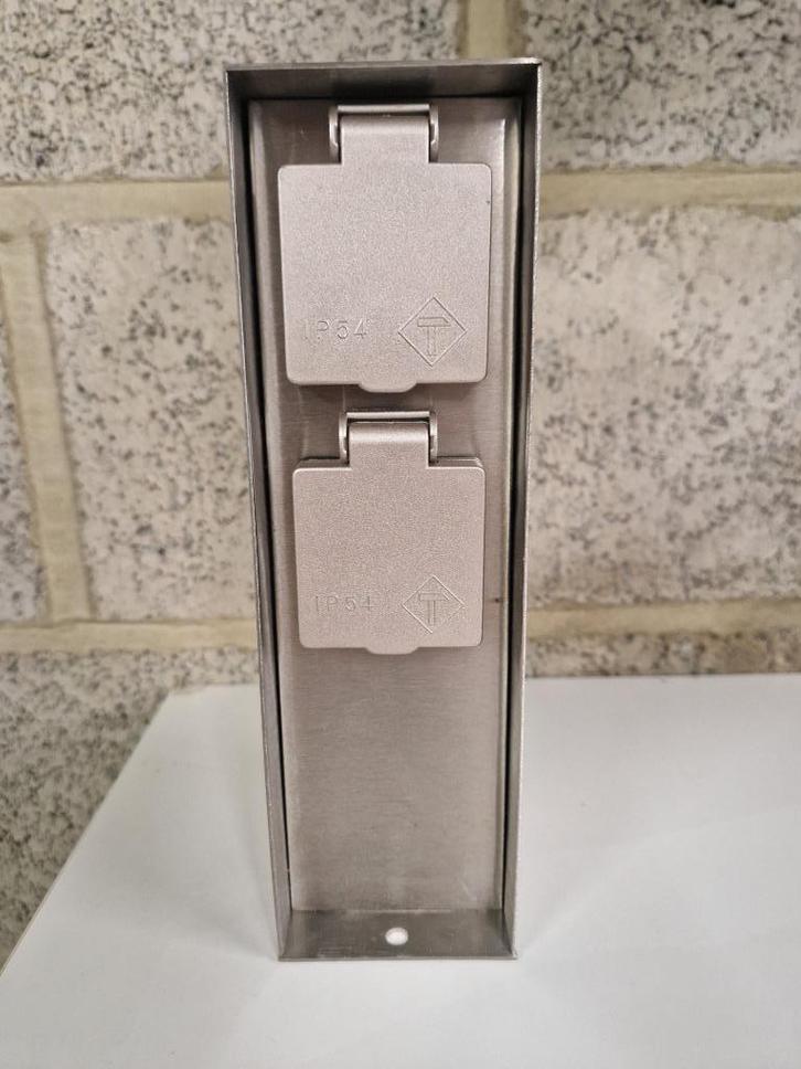Buiten stopcontact dubbel RVS Inox Massive - NIEUW, Tuin en Terras, Overige Tuin en Terras, Nieuw, Ophalen of Verzenden