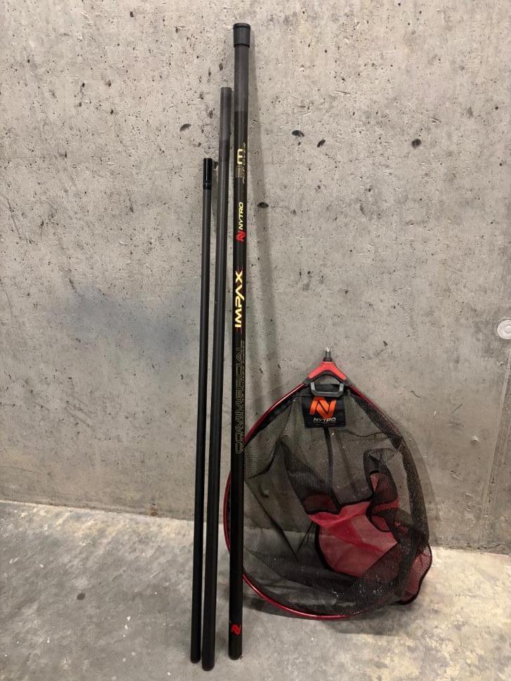 Schepnet met steel Nitro, Watersport en Boten, Hengelsport | Witvissen, Zo goed als nieuw, Complete set, Ophalen