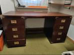 Bureau en bois foncé avec 8 tiroirs (style colonial), Enlèvement, Utilisé, Bureau