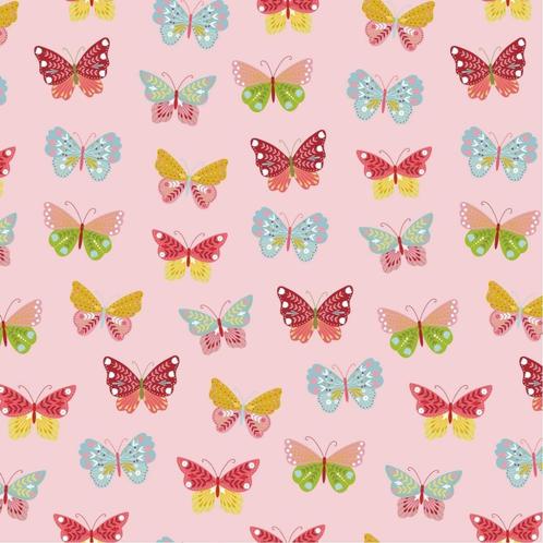 Promo! 6216) 140x50cm katoen vlinder roze, Hobby en Vrije tijd, Stoffen en Lappen, Nieuw, Katoen, 120 cm of meer, 30 tot 200 cm