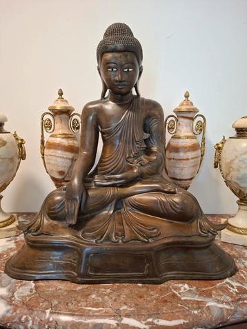 Belle statue de bhouda en bronze de 61 cm de haut et 55 cm d, Enlèvement ou Envoi