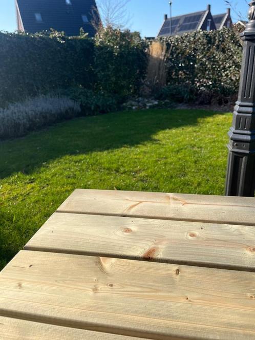 Picknicktafel 140 cm - Gloednieuw en Stevig, Tuin en Terras, Picknicktafels, Nieuw, Rechthoekig, Hout, Inklapbaar, Ophalen of Verzenden