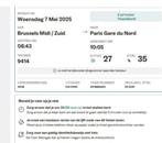 Ticket eurostar Parijs 7 mei, Eén persoon, Trein, Met bestemming of datum