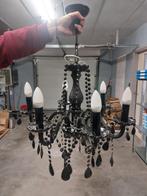 Kroonluchter zwart kristal, Huis en Inrichting, Lampen | Kroonluchters, Ophalen, Gebruikt, Overige materialen