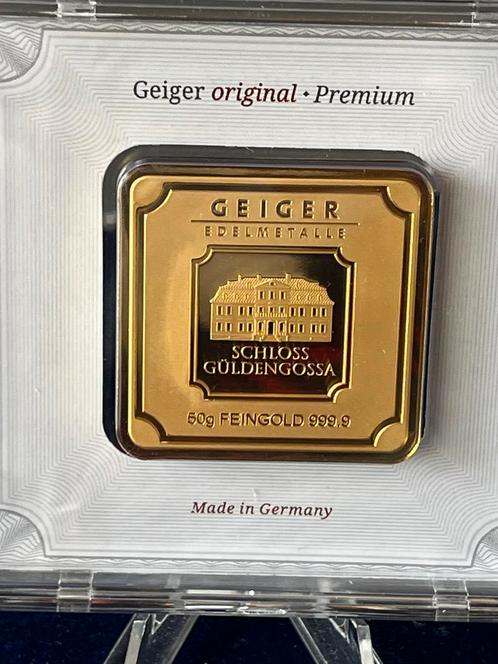 Geiger goud baar 50 gram, Timbres & Monnaies, Métaux nobles & Lingots, Or, Enlèvement ou Envoi